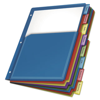 Cardinal® Expanding Pocket Index Dividers, 8-Tab, 11 x 8.5, Assorted, 1 Set/Pack (CRD84013)