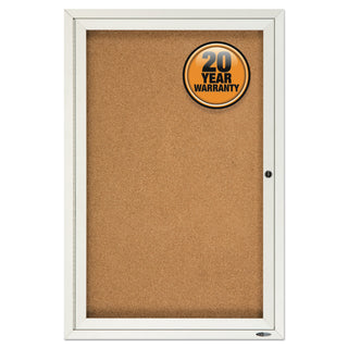 Quartet® Enclosed Bulletin Board, Natural Cork/Fiberboard, 24 x 36, Silver Aluminum Frame (QRT2363)
