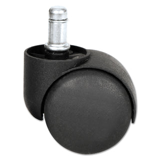 Alera® Dual Wheel Hooded Casters, B Stem, 1.5" Caster, Black (ALECASTERHT1)