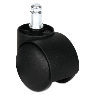 Alera® Dual Wheel Hooded Casters, B Stem, 1.5" Caster, Black (ALECASTERHT1)