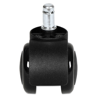 Alera® Dual Wheel Hooded Casters, B Stem, 2" Caster, Black (ALECASTERST2)