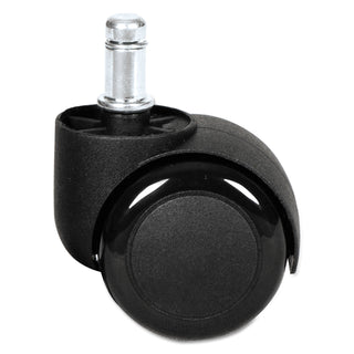 Alera® Dual Wheel Hooded Casters, B Stem, 2" Caster, Black (ALECASTERST2)