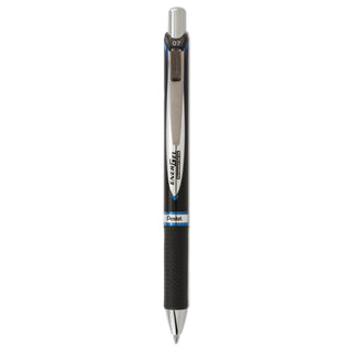 Pentel® EnerGel PRO Retractable Gel Pen, Medium 0.7mm, Blue Ink, Black Barrel (PENBLP77C)