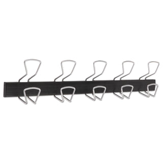 Alba™ Wall-Mount Coat Hooks, Metal, Silver, 22 lb, 29.92" x 2.95" x 6.45" (ABAPMPRO5M)