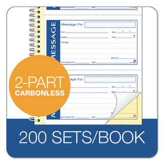 Adams® Write 'n Stick Phone Message Pad, 2 3/4 x 4 3/4, Two-Part Carbonless, 200 Forms (ABFSC1153WS)