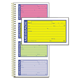Adams® Wirebound Telephone Message Book, Two-Part Carbonless, 200 Forms (ABFSC1153RB)