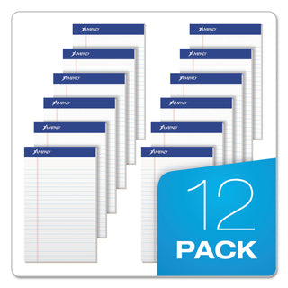 Ampad® Recycled Writing Pads, Narrow Rule, Politex Green Kelsu Headband, 50 White 5 x 8 Sheets, Dozen (AMP20154)