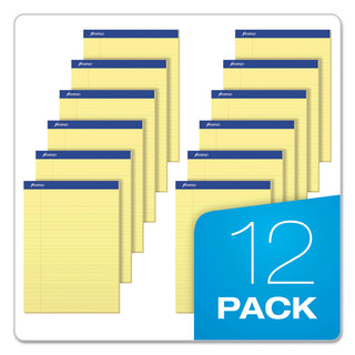 Ampad® Recycled Writing Pads, Wide/Legal Rule, Politex Green Kelsu Headband, 50 Canary-Yellow 8.5 x 11.75 Sheets, Dozen (AMP20270)