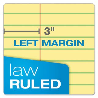 Ampad® Double Sheet Pads, Pitman Rule Variation (Offset Dividing Line - 3" Left), 100 Canary-Yellow 8.5 x 11.75 Sheets (AMP20245)