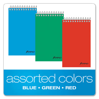 Ampad® Memo Pads, Narrow Rule, Assorted Cover Colors, 60 White 3 x 5 Sheets, 3/Pack (AMP45093)