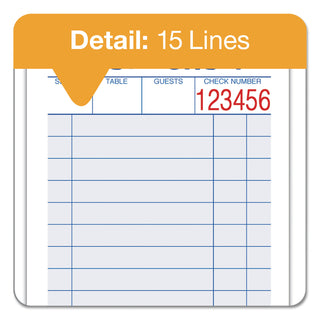 Adams® Guest Check Unit Set, Carbonless Duplicate, 6 7/8 x 3 3/8, 50 Forms, 10/Pack (ABF10450SW)