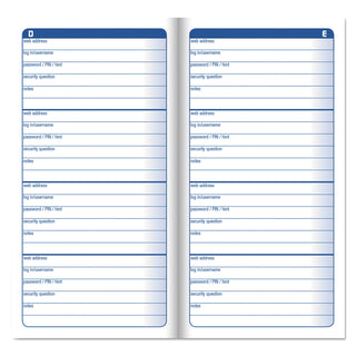 Adams® Password Journal, 3 1/4 x 6 1/4, 192 Entries (ABFAPJ99)