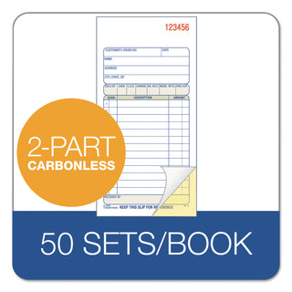 Adams® 2-Part Sales Book, 3 3/8 x 6 11/16, Carbonless, 50 Sets/Book (ABFDC3705)