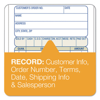 Adams® 2-Part Sales Book, 3 3/8 x 6 11/16, Carbonless, 50 Sets/Book (ABFDC3705)