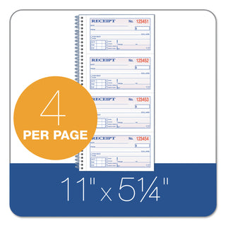 Adams® Two-Part Rent Receipt Book, 2 3/4 x 4 3/4, Carbonless, 200 Forms (ABFSC1152)