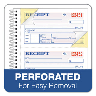 Adams® Two-Part Rent Receipt Book, 2 3/4 x 4 3/4, Carbonless, 200 Forms (ABFSC1152)