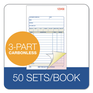 Adams® Carbonless Sales Order Book, Three-Part Carbonless, 4-3/16 x 7 3/16, 50 Sheets (ABFTC4705)