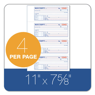 Adams® TOPS 3-Part Hardbound Receipt Book, 7 x 2 3/4, Carbonless, 200 Sets/Book (ABFTCH1185)