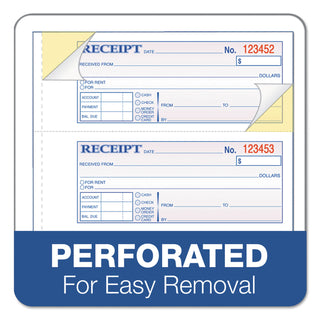 Adams® TOPS 3-Part Hardbound Receipt Book, 7 x 2 3/4, Carbonless, 200 Sets/Book (ABFTCH1185)