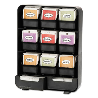 Mind Reader Baggy Nine-Drawer Tea Bag and Accessory Holder, Black, 10.24 x 4.33 x 13.11 (EMSTBORGBLK)