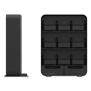 Mind Reader Baggy Nine-Drawer Tea Bag and Accessory Holder, Black, 10.24 x 4.33 x 13.11 (EMSTBORGBLK)