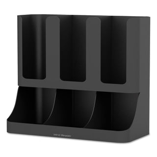 Mind Reader Flume Six-Section Upright Coffee Condiment/Cup Organizer, Black, 11.5 x 6.5 x 15 (EMSUPRIGHT6BLK)
