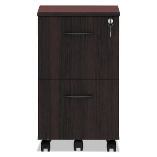 Alera® Valencia Series Mobile File/File Pedestal, 15.38w x 20d x 26.63h, Mahogany (ALEVA582816MY)