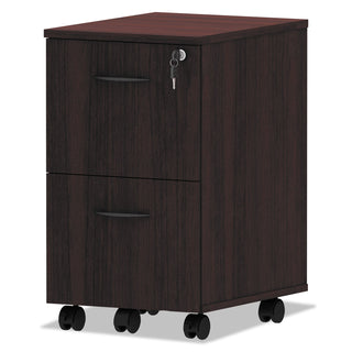 Alera® Valencia Series Mobile File/File Pedestal, 15.38w x 20d x 26.63h, Mahogany (ALEVA582816MY)