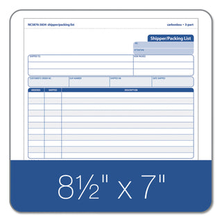TOPS™ Snap-Off Shipper/Packing List, Three-Part Carbonless, 8.5 x 7, 1/Page, 50 Forms (TOP3834)