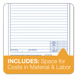 TOPS™ Snap-Off Job Work Order Form, Three-Part Carbonless, 5.66 x 8.63, 1/Page, 50 Forms (TOP3868)