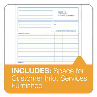 TOPS™ Spiralbound Service Invoices, Two-Part Carbonless, 8.5 x 7.75, 1/Page, 50 Forms (TOP4133)
