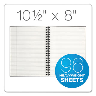TOPS™ Royale Wirebound Business Notebooks, 1 Subject, Medium/College Rule, Black/Gray Cover, 10.5 x 8, 96 Sheets (TOP25331)