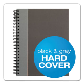 TOPS™ Royale Wirebound Business Notebooks, 1 Subject, Medium/College Rule, Black/Gray Cover, 10.5 x 8, 96 Sheets (TOP25331)