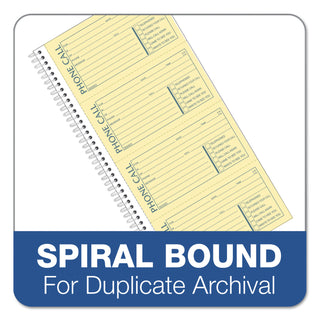 TOPS™ Second Nature Phone Call Book, Two-Part Carbonless, 2.75 x 5, 4/Page, 400 Forms (TOP74620)