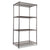 Alera® Wire Shelving Starter Kit, Four-Shelf, 36w x 24d x 72h, Black Anthracite (ALESW503624BA)