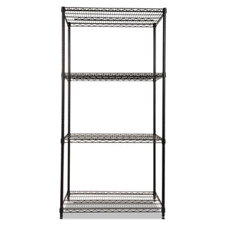 Alera® NSF Certified Industrial 4-Shelf Wire Shelving Kit, 36w x 24d x 72h, Black (ALESW503624BL)