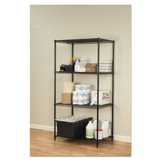 Alera® NSF Certified Industrial 4-Shelf Wire Shelving Kit, 36w x 24d x 72h, Black (ALESW503624BL)