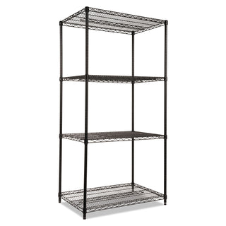 Alera® NSF Certified Industrial 4-Shelf Wire Shelving Kit, 36w x 24d x 72h, Black (ALESW503624BL)