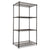 Alera® NSF Certified Industrial 4-Shelf Wire Shelving Kit, 36w x 24d x 72h, Black (ALESW503624BL)