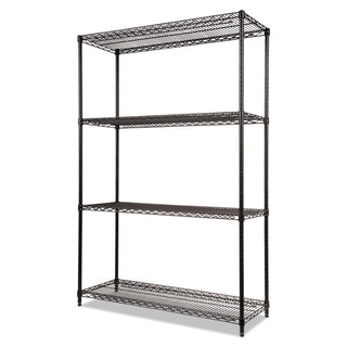 Alera® NSF Certified Industrial 4-Shelf Wire Shelving Kit, 48w x 18d x 72h, Black (ALESW504818BL)