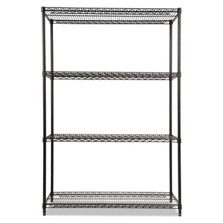 Alera® NSF Certified Industrial 4-Shelf Wire Shelving Kit, 48w x 18d x 72h, Black (ALESW504818BL)