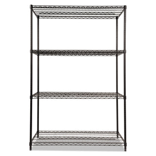 Alera® NSF Certified Industrial 4-Shelf Wire Shelving Kit, 48w x 24d x 72h, Black (ALESW504824BL)