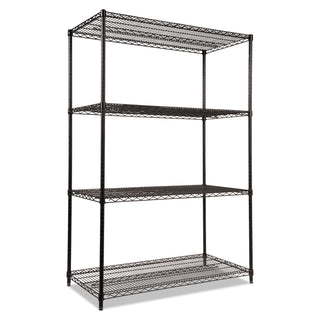 Alera® NSF Certified Industrial 4-Shelf Wire Shelving Kit, 48w x 24d x 72h, Black (ALESW504824BL)