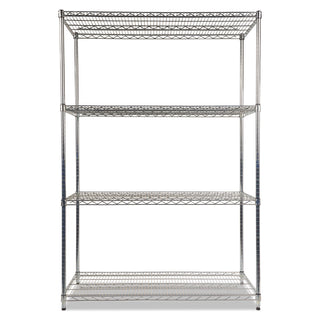 Alera® NSF Certified Industrial 4-Shelf Wire Shelving Kit, 48w x 24d x 72h, Silver (ALESW504824SR)