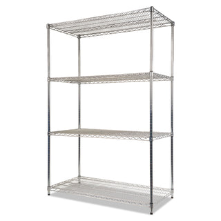 Alera® NSF Certified Industrial 4-Shelf Wire Shelving Kit, 48w x 24d x 72h, Silver (ALESW504824SR)