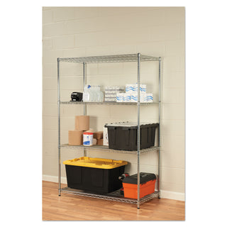 Alera® NSF Certified Industrial 4-Shelf Wire Shelving Kit, 48w x 24d x 72h, Silver (ALESW504824SR)