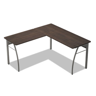 Linea Italia® Trento Line L-Shaped Desk, 59.13w x 59.13d x 29.5h, Mocha/Gray (LITTR737MOC)