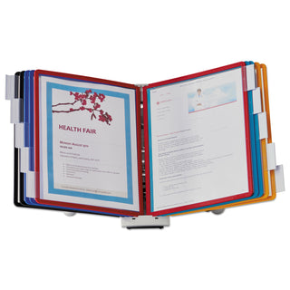 Durable® SHERPA Desk Reference System, 10 Panels, 10 x 5 5/8 x 13 7/8, Assorted Borders (DBL554200)