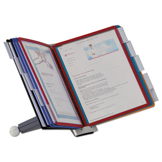 Durable® SHERPA Desk Reference System, 10 Panels, 10 x 5 5/8 x 13 7/8, Assorted Borders (DBL554200)