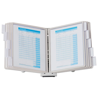 Durable® SHERPA Desk Reference System, 10 Panels, 10 x 5 7/8 x 13 1/2, Gray Borders (DBL554210)
